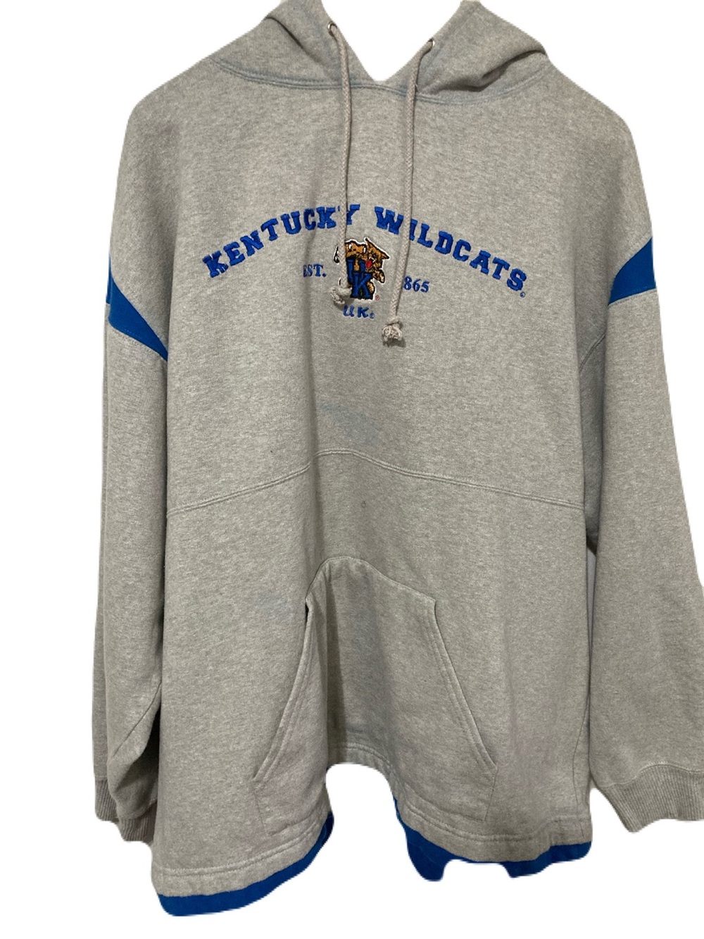 Kentucky Wildcats Gray Crewneck Sweatshirt with Blue Accents